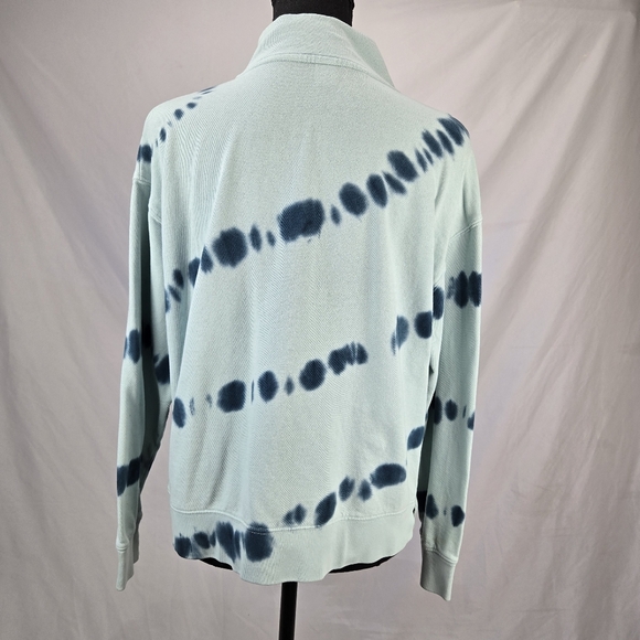 OLD NAVY Light teal tie dye Pullover Quarter Zip Sweater Size Medium - Picture 6 of 8